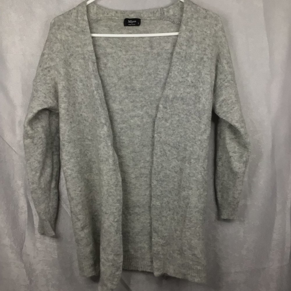 Magasin Women's Mohair/Wool Open Front Sweater Size Small Gray